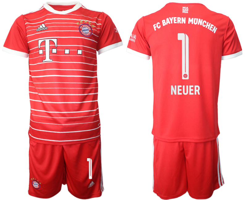Cheap Men 2022-2023 Club Bayern Munich home Red 1 Adidas Soccer Jersey